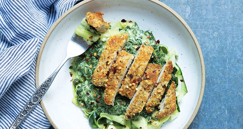 CRISPY CHICKEN SPINACH ALFREDO