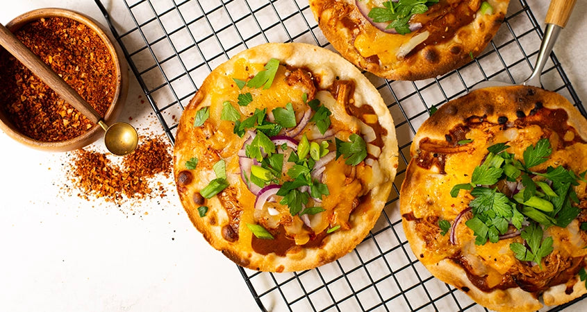 BBQ CHICKEN PIZZA WITH CRISPY THIN CRUST