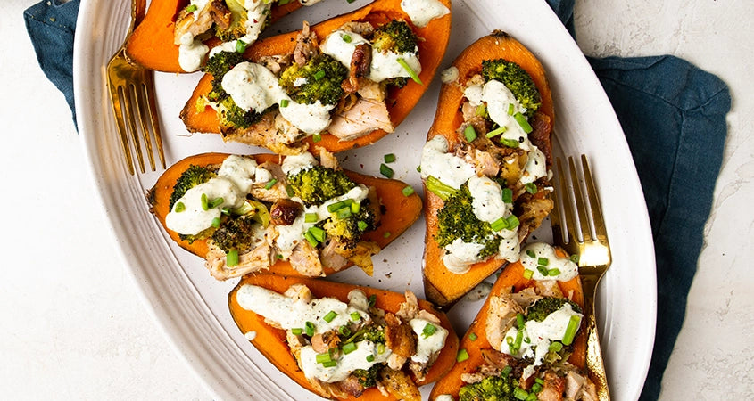 RANCH CHICKEN & BACON STUFFED POTATOES