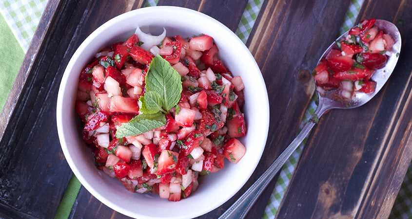 STRAWBERRY-MINT BRUSCHETTA
