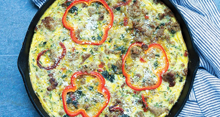 ITALIAN SAUSAGE, PEPPERS, & SPINACH FRITTATA