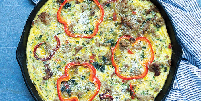 ITALIAN SAUSAGE, PEPPERS, & SPINACH FRITTATA