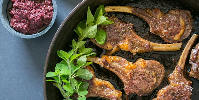 LAMB CHOPS WITH OLIVE TAPENADE