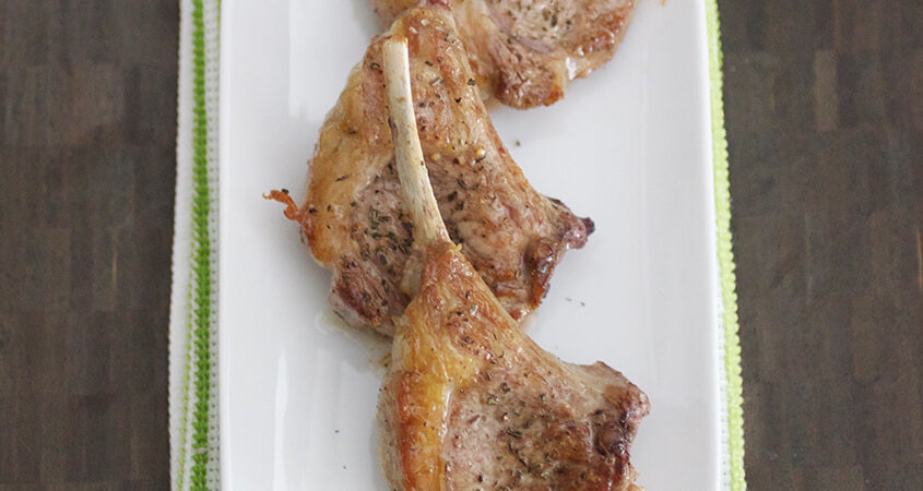 SEARED LAMB CHOPS WITH ROSEMARY SALT
